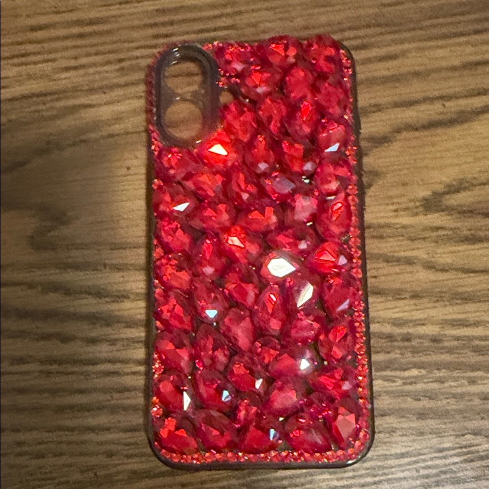 iPhone 16 Air Red Crystal Phone Case